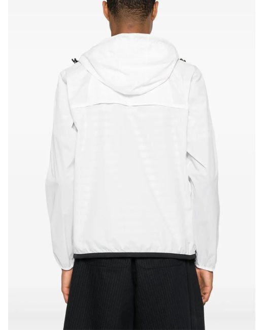 COMME DES GARÇONS PLAY White K-Way Full Zip Jacket Emblem