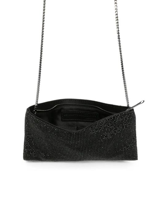 Benedetta Bruzziches White Crystal-Embellished Mesh Clutch Bag