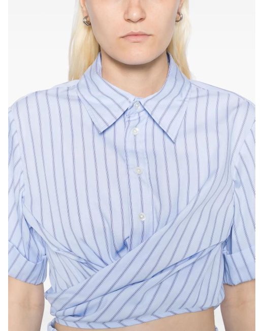 Monse Blue Gewickeltes Cropped-Hemd