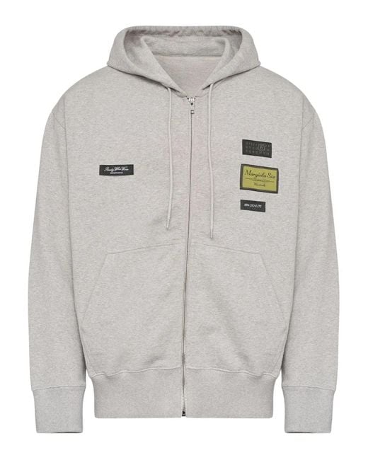 MM6 Maison Margiela ジップアップ パーカー 光沢加工 グレー メンズ MM6 by Maison Margiela ジップアップ パーカー グレー | Lyst