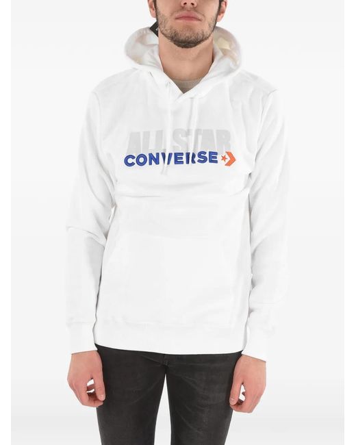 Converse White All Star Logo-Print Hoodie for men