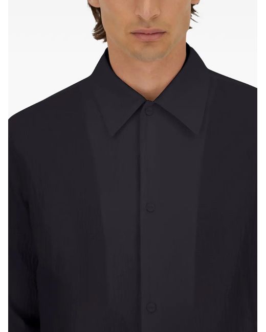 Herno Blue Ruffled Shirt for men