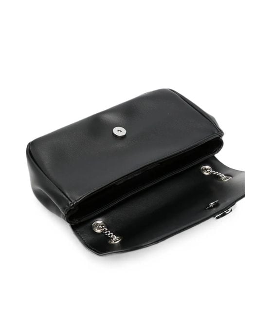 Vivienne Westwood Black Orb-Plaque Chain-Strap Mini Crossbody Bag