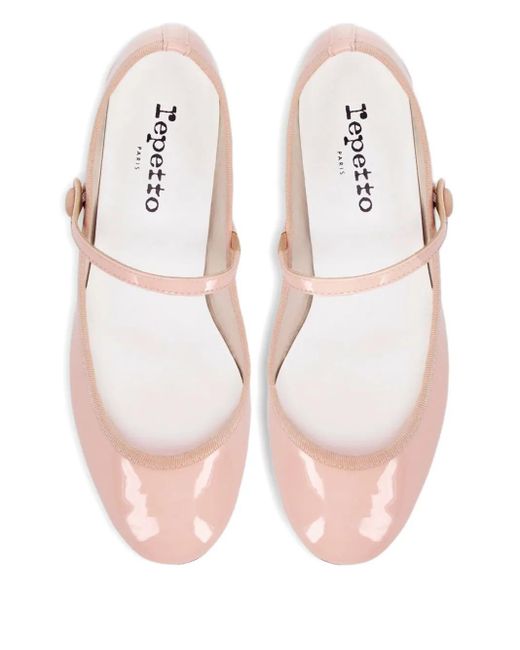 Repetto Pink 30Mm Patent Leather Button-Fastening Heeled Pumps