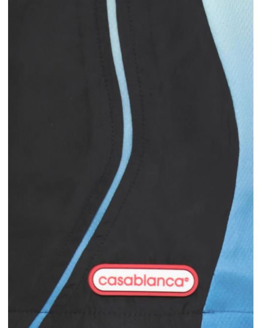 Casablanca Black Football Windbreaker Shorts for men