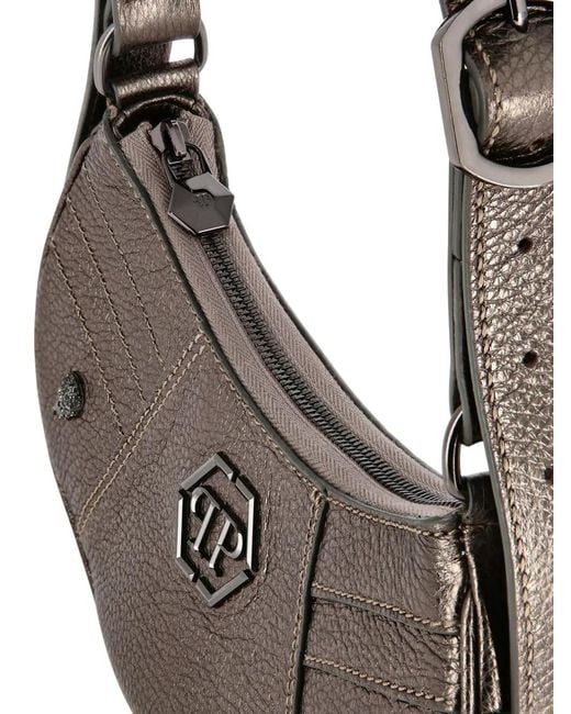 Philipp Plein White Mini Leather Shoulder Bag