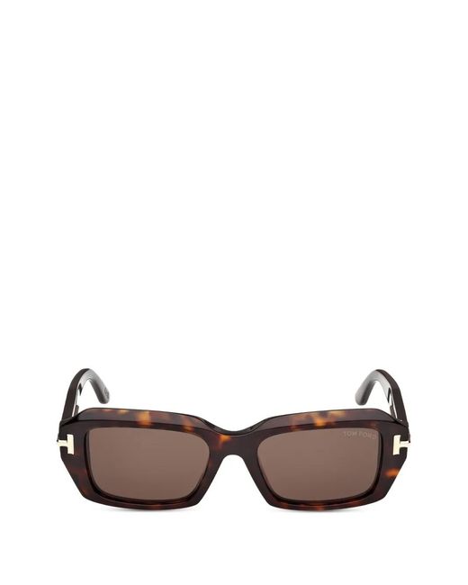 Tom Ford Brown Rectangle-Frame Sunglasses