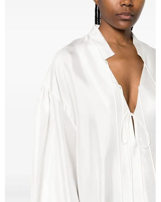 MANURI White Tommy Silk Blouse