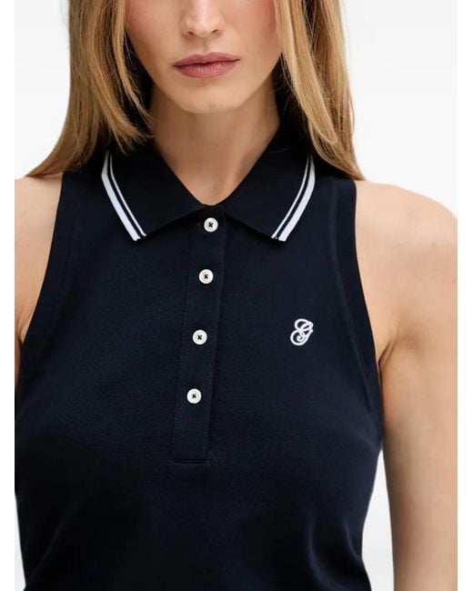 Gant Blue Sleeveless Polo Top