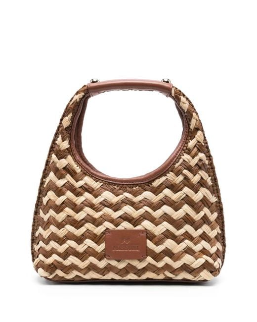 Missoni Brown Small Zigzag-Pattern Tote Bag