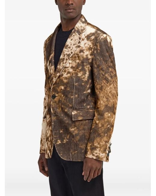 Roberto Cavalli Brown Appaloosa-Print Blazer for men
