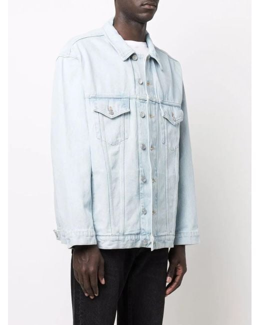 Martine Rose Blue Logo-Print Denim Jacket