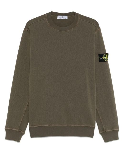 メンズ Stone Island コンパスバッジ スウェットシャツ Green