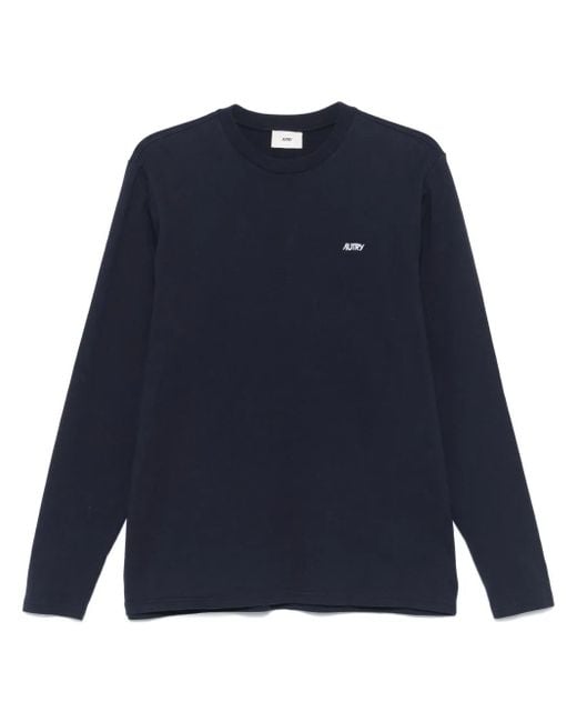 Autry Blue Logo-Embroidered T-Shirt