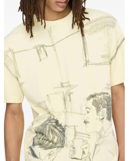 T-Shirt Café Scene di J.W. Anderson in Natural da Uomo