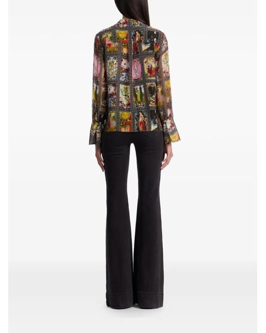 Alice + Olivia Wan Blouse Met Split in het Black