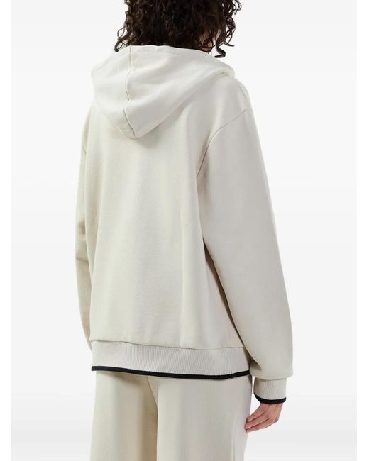 Gcds Natural Logo-Embossed Hoodie