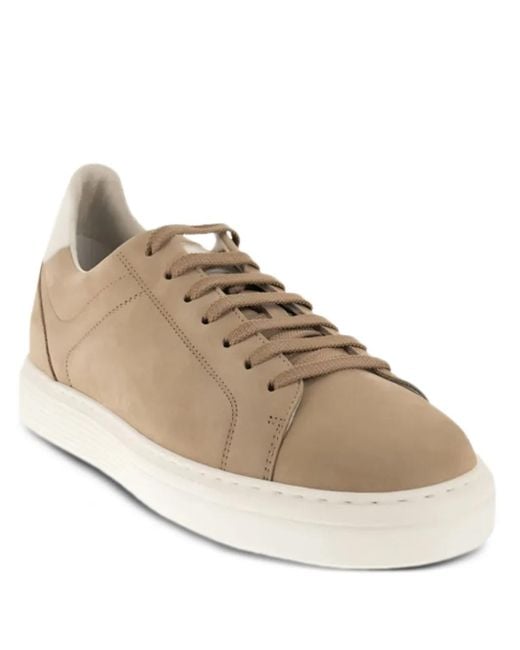 メンズ Brunello Cucinelli レザースニーカー Natural
