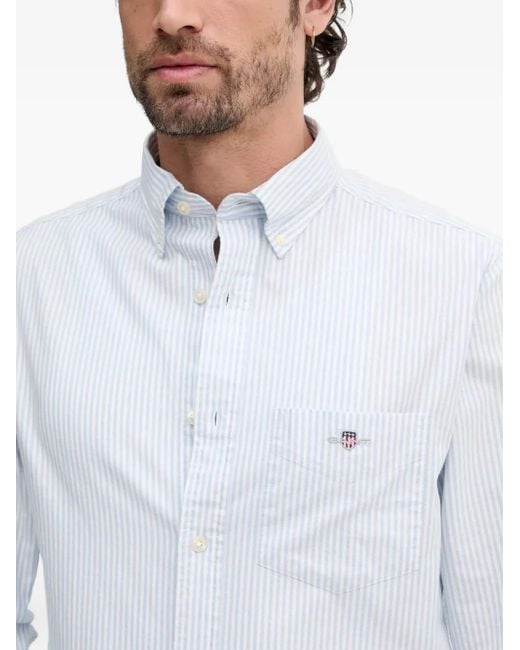 メンズ Gant ストライプ シャツ White