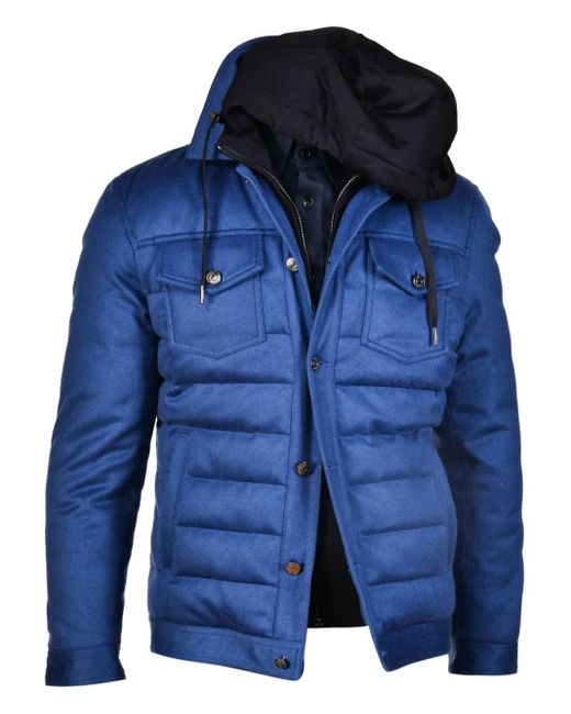 KIRED Gewatteerde Jas Met Afneembare Capuchon in het Blue voor heren