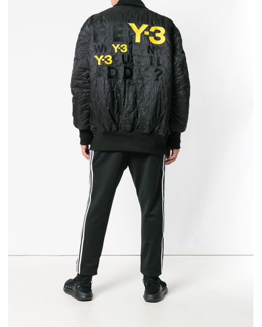 Y-3 Wool Y3 Adidas X Yohji Yamamoto Rear Logo Bomber Jacket in Black for Men  | Lyst