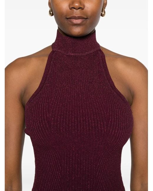 retroféte Red Ausgestelltes Quinn Neckholder-Minikleid