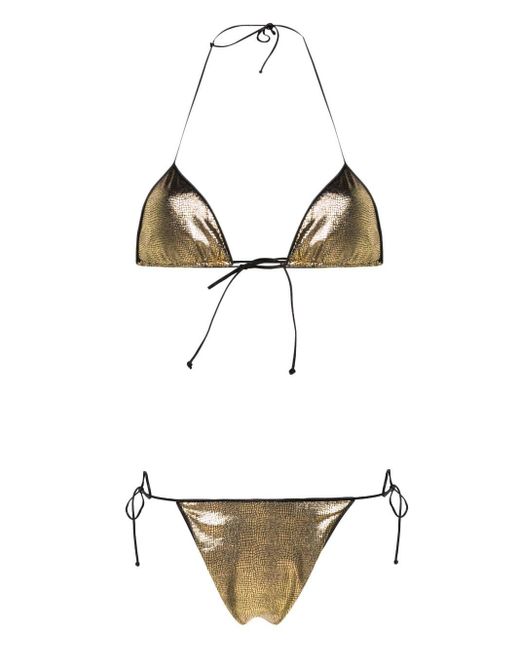 Reina Olga White Sam Snakeskin-print Bikini Set