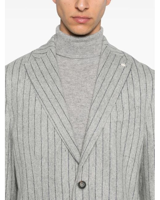メンズ Manuel Ritz ストライプ シングルジャケット Gray