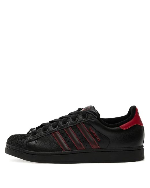 Adidas Black Shell-Toe Striped Trainers for men