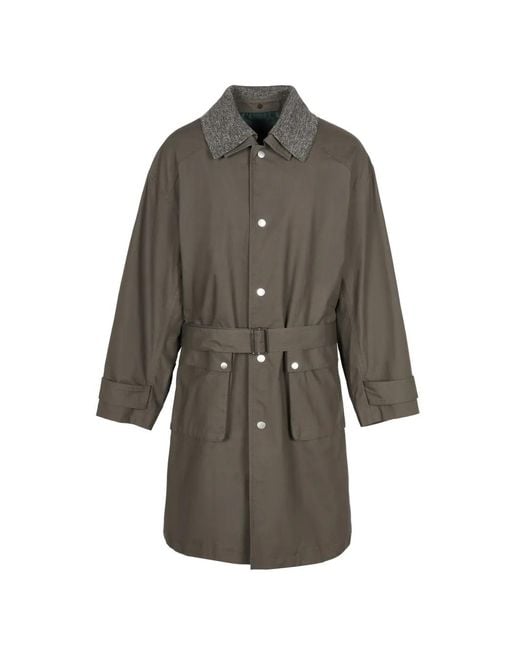 CROQUIS Gray Belted Trench Coat for men