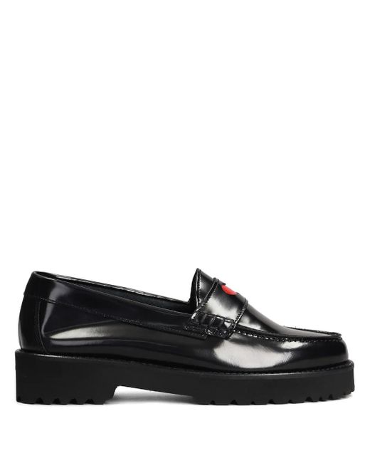 Veni ハートモチーフ ローファー Black