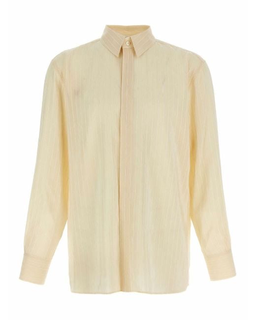 Camisa a rayas Saint Laurent de hombre de color White