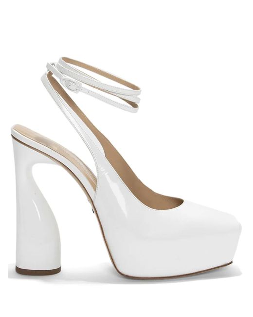 Paul Andrew White Levitate 130Mm Patent Leather Pumps