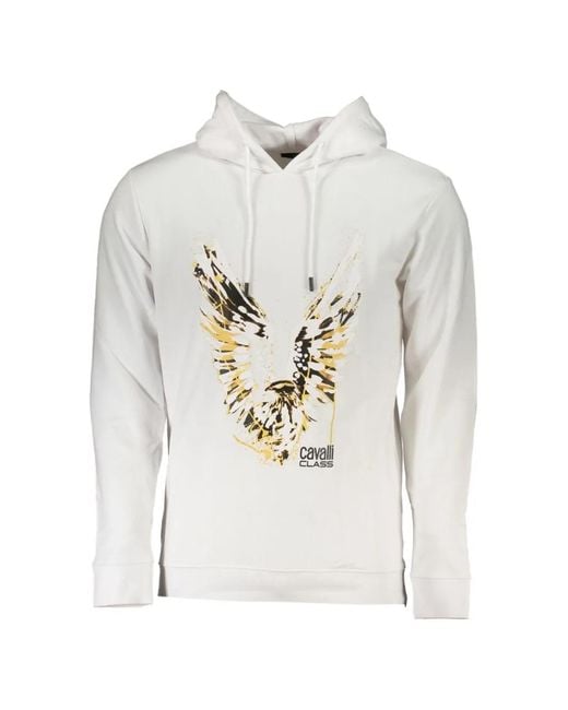 Roberto Cavalli White Hoodie À Imprimé Graphique for men