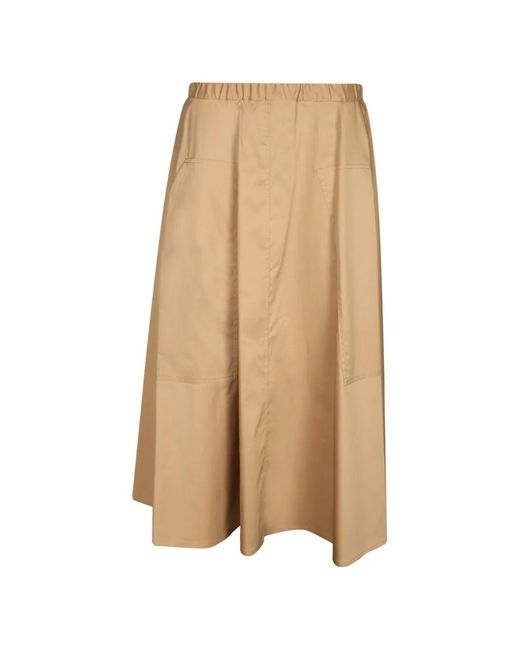 Blanca Vita Natural Elasticated-Waistband Long Skirt