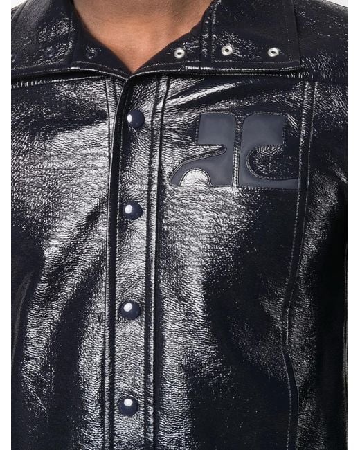 Courreges Black Vinyl Jacket for men