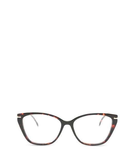 Carolina Herrera Brown Tortoiseshell-Effect Square-Frame Glasses