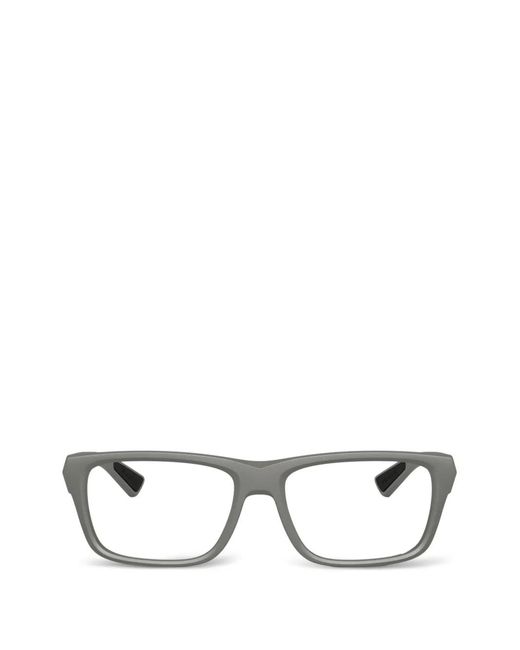 Prada Linea Rossa Gray Rectangle-Frame Glasses