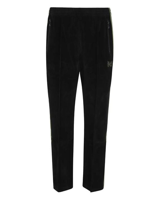 Needles Black Pantalon De Jogging À Détails Rayés for men