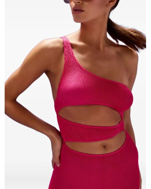 Bondeye Pink Rico Asymmetric Cut-Out Mini Dress