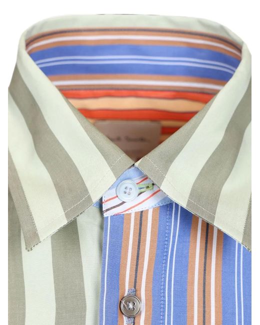 Paul Smith Blue Striped Cotton Shirt for men