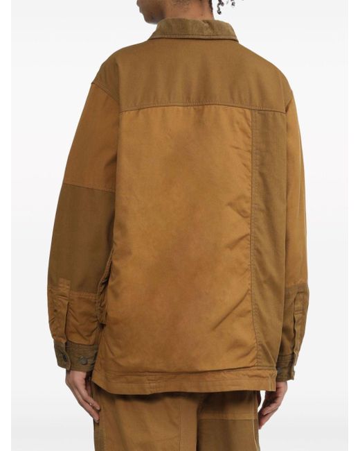 Comme des Garçons Brown Panelled Cotton Shirt Jacket for men