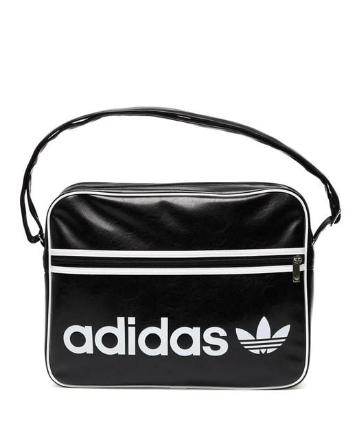 Adidas Black Logo-Print Shoulder Bag