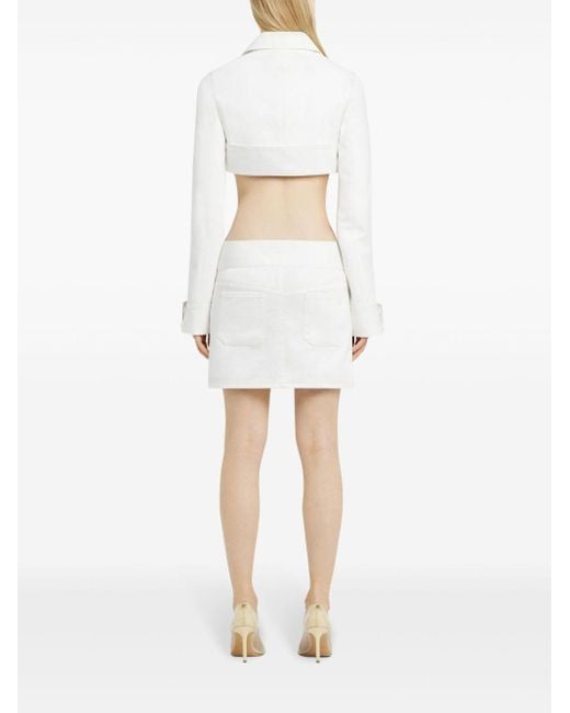 Courreges White Belted Mini Skirt