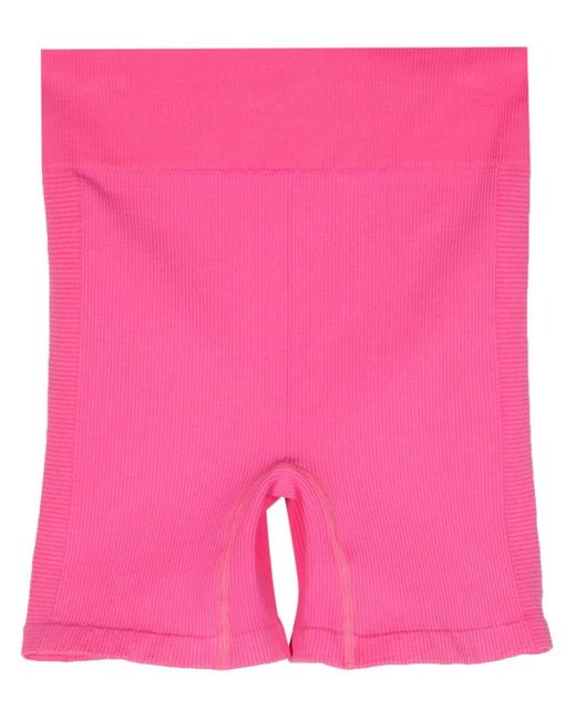 The Upside Pink Ribbed Seamless Compression Shorts