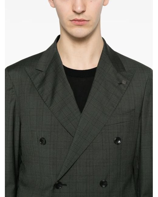 Tagliatore Green Windowpane-Pattern Suit for men