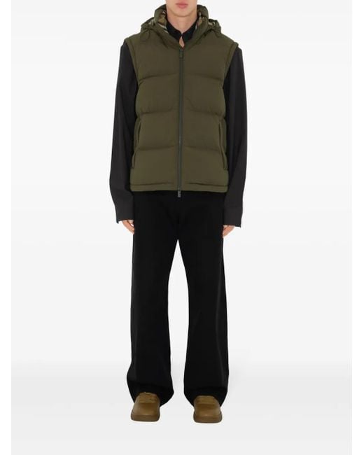 Detachable Sleeve Nylon Puffer Jacket Burberry pour homme en coloris Green