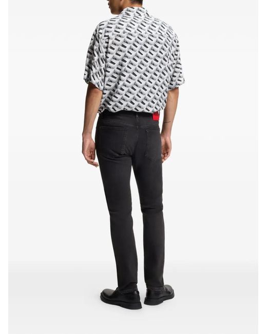 HUGO Black Patch Denim Jeans for men