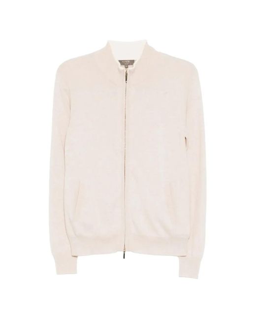 N.Peal Cashmere White Alisa Zip-Fastening Cardigan