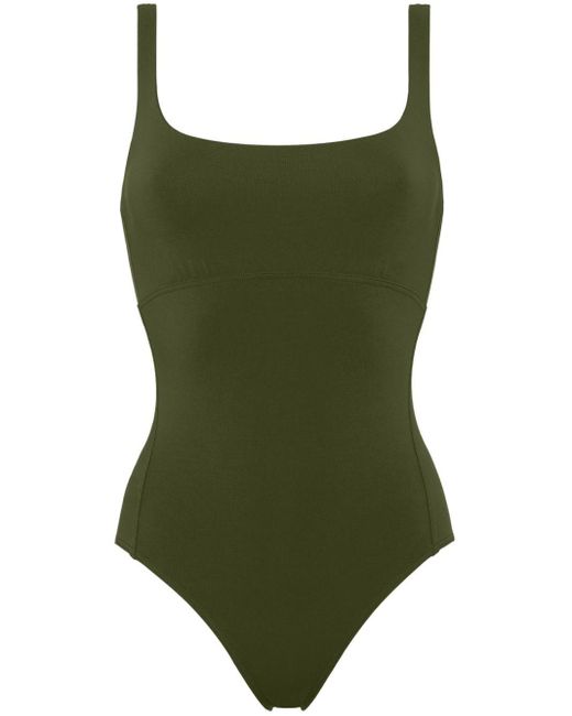 Eres Green Arnaque Square-Neck Swimsuit